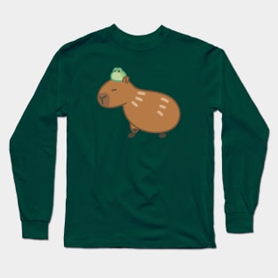 Capybara and a Frog Friendship Long Sleeve T-Shirt